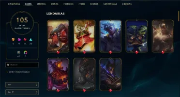 Conta bronze 2 com TODOS os champs e 105 skins