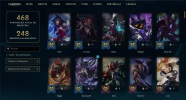 Conta bronze 2 com TODOS os champs e 105 skins