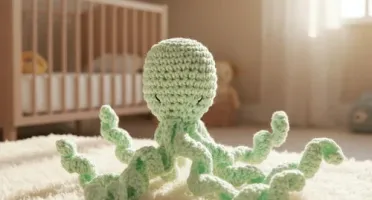 Amigurumi Polvo Verde Artesanal Presente Maternidade Oceano