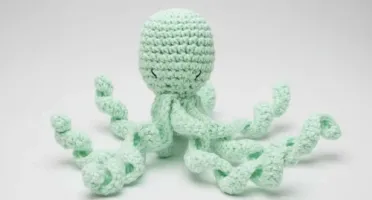 Amigurumi Polvo Verde Artesanal Presente Maternidade Oceano