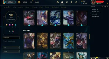CONTA DE 2015 - EX PLAT - 98 SKINS - TODOS CHAMPS - LVL 319
