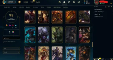 CONTA DE 2015 - EX PLAT - 98 SKINS - TODOS CHAMPS - LVL 319