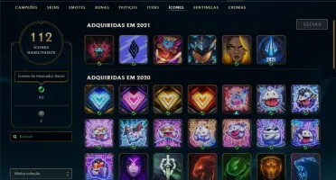 Conta bronze 1 com 35 skins e 86 champs