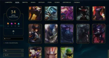 Conta bronze 1 com 35 skins e 86 champs