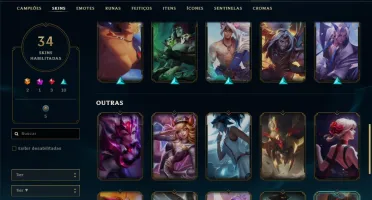 Conta bronze 1 com 35 skins e 86 champs