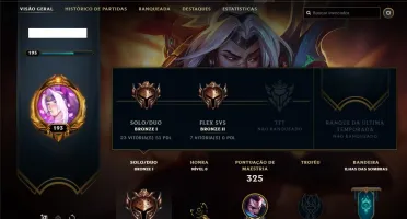Conta bronze 1 com 35 skins e 86 champs