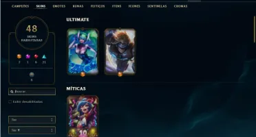 Conta Unranked com 48 Champs e 48 Skins ( 2 Ultimates )