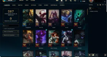 Conta Unranked, antes PLATINA 89 Campeões & 59 skins mmrALTO