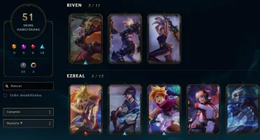CONTA DIAMANTE 4, 51 SKINS, 53 CAMPEÕES