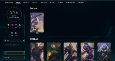 Ouro 2 com TODOS os champs e 215 Skins ( Nivel 581 )