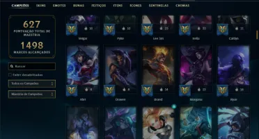 Ouro 2 com TODOS os champs e 215 Skins ( Nivel 581 )