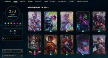 Conta LOL LV 645 Platina 4 com 251 skins (2000 reais gastos)