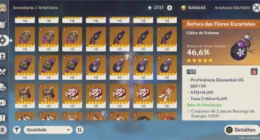 Vendo conta genshin AR55 10 personagens T5 3 Armas T5
