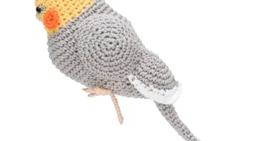 Calopsita Cinza Amigurumi Crochê