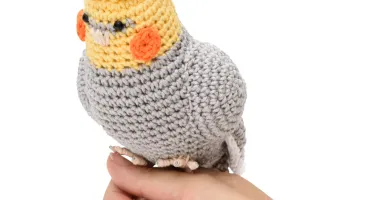 Calopsita Cinza Amigurumi Crochê