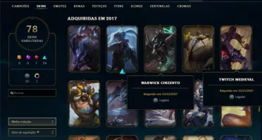Conta prata 3 com Warwick Selvagem e Twitch Medieval (raras)