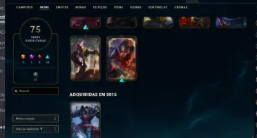 CONTA LOL 6 ANOS DE USO- VÁRIAS SKINS TOPS-ICONES TOPS