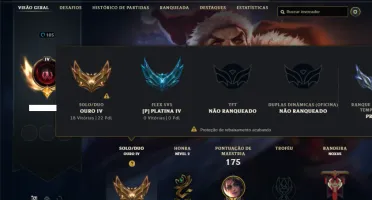 Ouro 4 com 70 Champs e 30 Skins ( MAIN ADC )