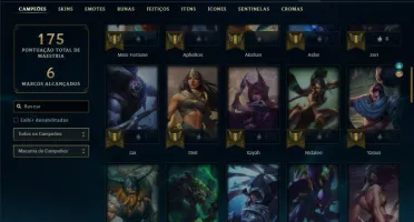 Ouro 4 com 70 Champs e 30 Skins ( MAIN ADC )