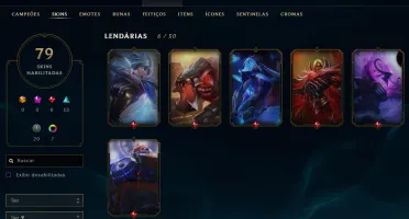 Conta de Lol Platina 3 com MMR ok - 125 campões - 79 skins