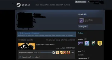 Conta steam lvl 54