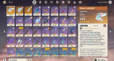 XIAO+EULA+ALBEDO+KEQING+QIQI+ 3 ARMAS 5 ESTRELAS