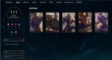 Conta unranked com 155 Champs e 111 Skins
