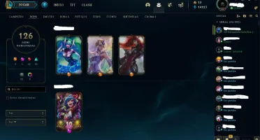 plat IV, e-mail verificado, muitas skins, Todos os champs