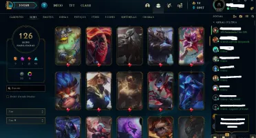 plat IV, e-mail verificado, muitas skins, Todos os champs