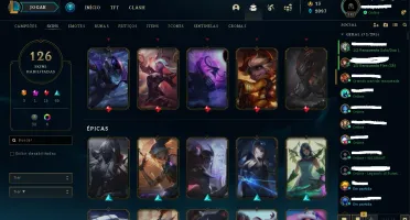 plat IV, e-mail verificado, muitas skins, Todos os champs