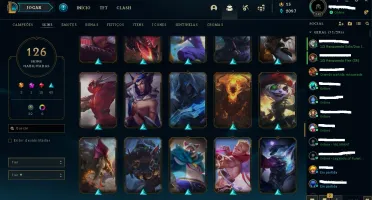 plat IV, e-mail verificado, muitas skins, Todos os champs