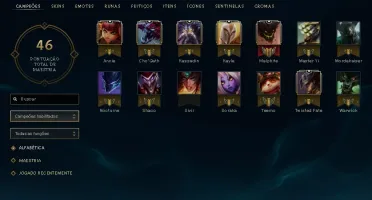 LVL 29 quase 30, 14champ, mts frags 1 skin temmo squad ómega
