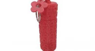 Chaveiro Porta-Protetor Labial Floral com Tampa