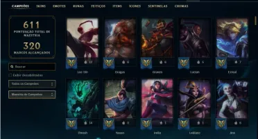 Conta prata 1 com TODOS os champs e 213 Skins + 7 Vitoriosas