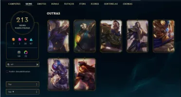 Conta prata 1 com TODOS os champs e 213 Skins + 7 Vitoriosas