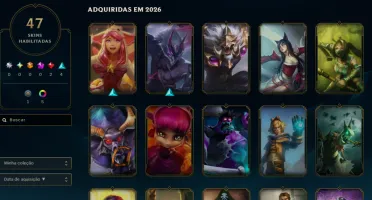 Lol Esmeralda, 47 Skins, Skins Lendárias, 25K Ea, Lvl 50