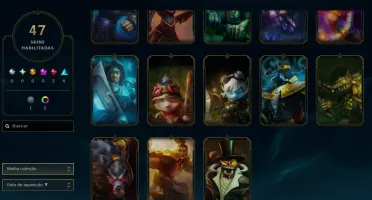 Lol Esmeralda, 47 Skins, Skins Lendárias, 25K Ea, Lvl 50