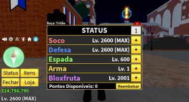 Conta no Roblox Blox Fruits PC LEV 2600