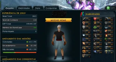 Conta main Runescape 3 (ttl = 2605) com 2 nox e full sets