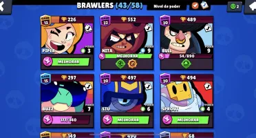 Conta Brawl Stars lvl 99 17k troféus