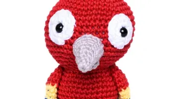 Papagaio Vermelho em Amigurumi