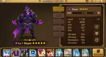 Reroll Summoners War lvl10 com Slayer Dark - Gurka + Anavel