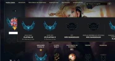 Platina 3 com 50 Champs e 11 Skins ( SEM EMAIL CONFIRMADO )