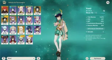 Conta AR42 4x Personagens 5* Venti+