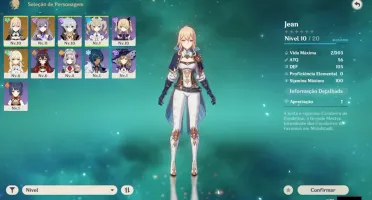 Conta Genshin Impact Jean 5* Keqing 5* Razor Fischl