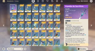 Conta Genshin Impact Jean 5* Keqing 5* Razor Fischl