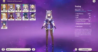 Conta Genshin Impact Jean 5* Keqing 5* Razor Fischl