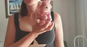 Leão Rosa Amigurumi