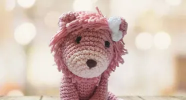 Leão Rosa Amigurumi