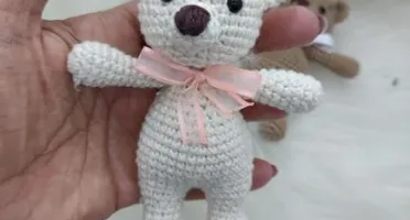 Trio de Mini Ursinho em Crochê - Amigurumi